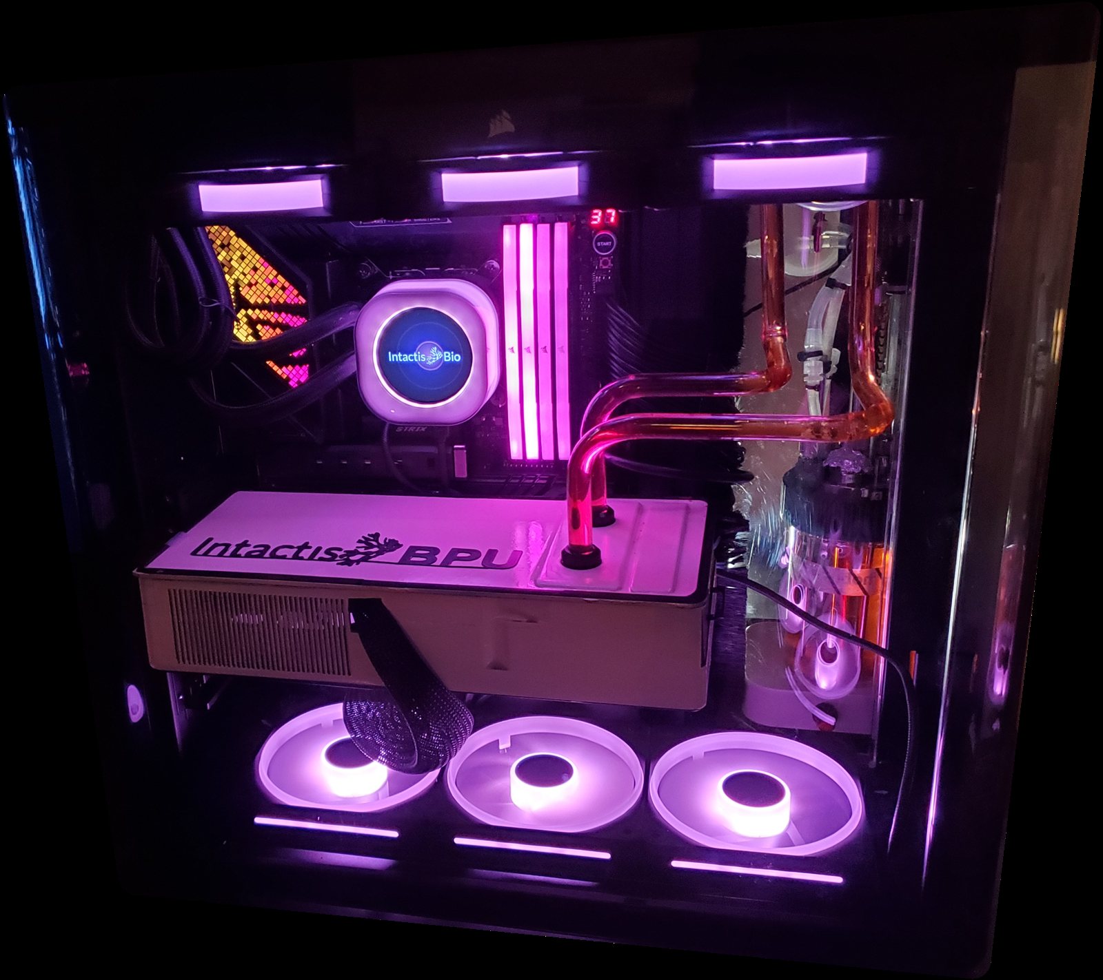 The Intactis BPU installed in the full liquid-cooled rig